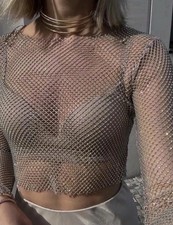 ZARA Maglia Strass CROP TOP