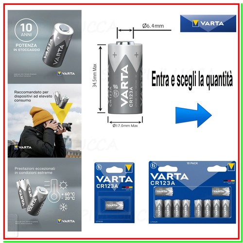 Batteria cr123a litio - 3v,