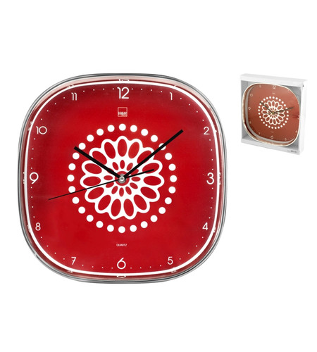 orologio parete rosso