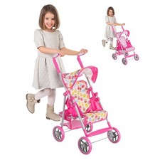 PASSEGGINO CARROZZINA BAMBOLE GIOCATTOLO BAMBINI PIEGHEVOLE CON CAPPOTTINA