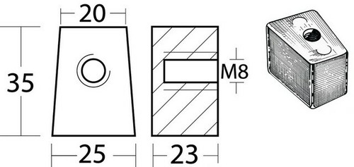 Anodo zinco piede yamaha 60 - zinco,