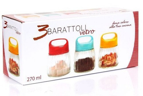 Set tris barattoli vetro - tris, con