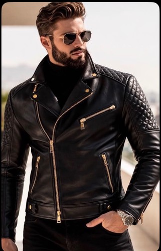 Giacca motociclista uomo nera - giacca,