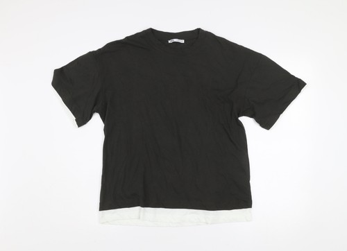 Shirt zara uomo nera cotone - uomo,
