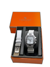 OROLOGIo CAODURO CHRONO UOMO RETTANGOLARE ALLUMINIO PELLE FONDO MAGAZZINO