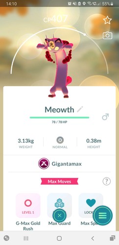 Gigantamax meowth non - meowth,