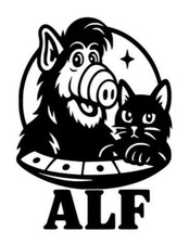 1x ALF con Gatto Adesivo Auto