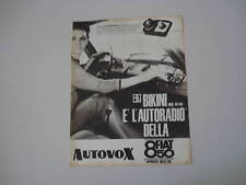 advertising Pubblicità 1965 AUTOVOX RA 441 PER FIAT 850