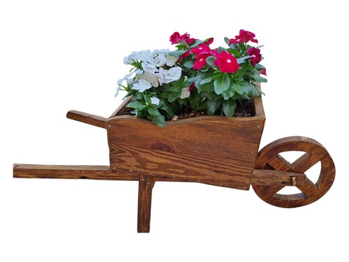 Carriola portafiori legno - carriola, in