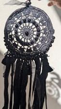 Acchiappasogni artigianale nero in macramè e perline – handmade elegante boho