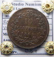 AB783-R. d'It.- Vitt. Eman. II - 10 Cent. 1866 TO