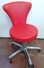 Sgabello ARCADE In ferro Con rotelle  Seduta e schienale in ecopelle NUOVO