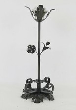 LAMPADA DA TAVOLO IN FERRO BATTUTO ARTISTICO ABAT-JOUR VINTAGE ARTIGIANALE CH2