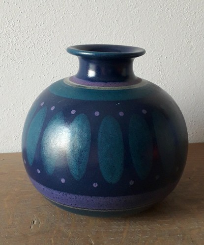 Vaso ceramica tondo blu - ceramica,