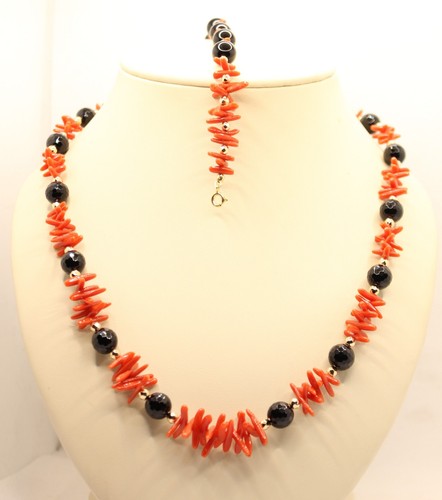Collana bracciale corallo - collana, e