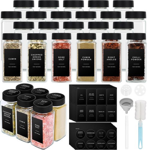 24pcs barattoli spezie vetro - barattoli,