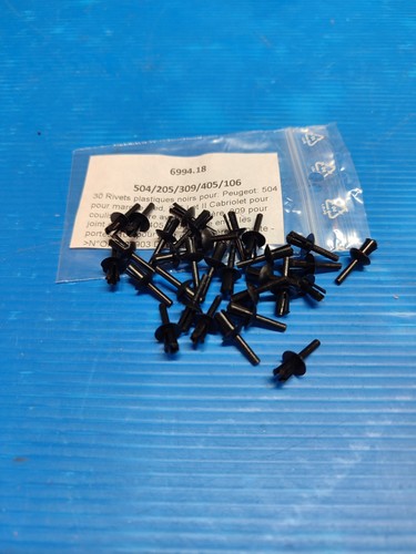 Rivets plastiques noirs - 30,