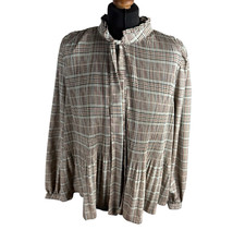 Zara Brown Beige Blouse Tie