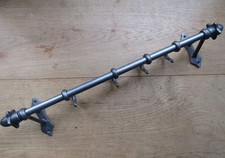 Pentola da cucina rustica in ghisa tazza tazza caddy utensile binario appeso scaffale antico