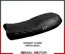 Rivestimento sella Davis Vintage Black+logo T.I. per Moto Guzzi V7 2012 > 2020