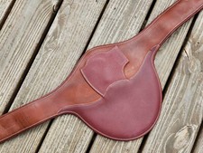 Devoucoux Marrone Medio Imbottito Protezione Pancia Borchia Salto Circonferenza - 50"-125cm - NUOVO