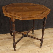 Octagonal inlaid wood table