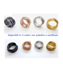 Anello Filo in Argento 925 con placcato di Oro e Rosa della Vita da Donna Uomo