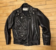 Giacca pelle nera moto biker