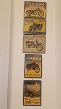 POSTER LEGNO TRIUMPH BONNEVILLE SPEED TWIN  24X18 CM