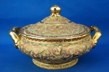 Satsuma Giappone Zuppiera Porcellana Smalti a rilievo Arte orientale inizio 1900