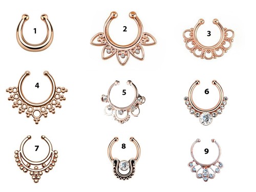 Piercing rosegold septum - septum, fake