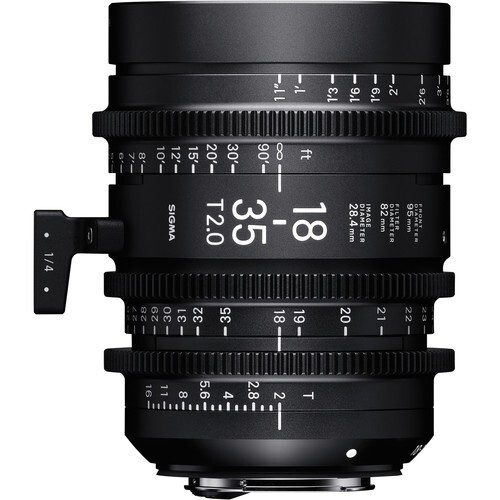 Sigma cine 35mm - 18-35mm, e)