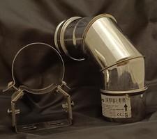 Tubo Raccordo Canna Fumaria Acciaio Inox Stufa e Camino Supporto Fascette