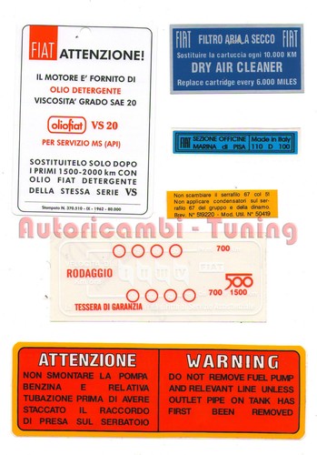 Kit adesivi interni - adesivi, motore