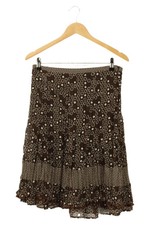 Gonna donna Silvano Biagini linea A taglia 38; M marrone bohemien fantasia floreale midi