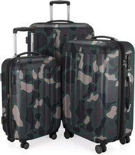 - Spree - Set Di 3 Valigie Trolley Rigido TSA 4 Ruote ABS, (S, M, L) Camuffament