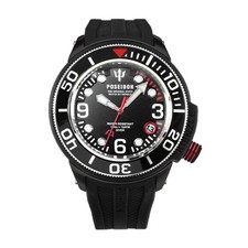 Orologio POSEIDON 24 KIENZLE UP-707 45mm Diver Nero Acciaio Silicon 15 atm 2024