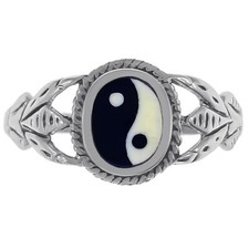 BAGUE YIN YANG en ARGENT 925 - TAILLES au CHOIX - Neuve