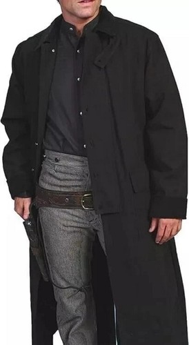 Cappotto uomo nero western