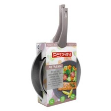 2pz Set Padelle Pedrini Ø 24cm+28cm antiaderente tutti i piani cottura - grigio