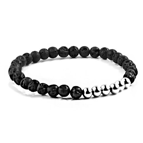Bracciale pietra lavica lava - bracciale,
