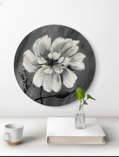 Dipinto fatto A Mano – Fiore in Bianco e Nero | Acrilico su Tela | Arte Moderna