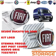 FIAT SCUDO DUCATO DA 2006 KIT LOGO STEMMA FREGIO ANT POST 120MM ORIG 735578731