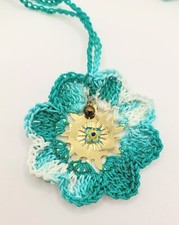 Collana richiamo angeli cotone FIORE e murrina. CHIAMA ANGELI boho chic x mamma.