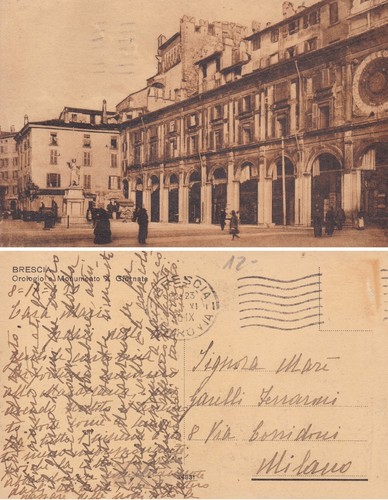 Cartolina brescia orologio - brescia,