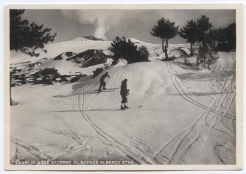 G413 cartolina campi neve - cartolina,
