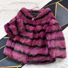 Cappotto corto pelliccia visone tinta viola elegante manica lunga donna Giappone