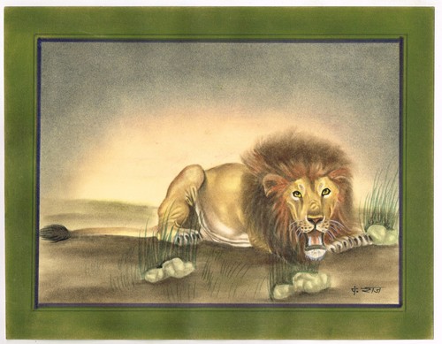 Dipinto leone fatto mano raj - a,