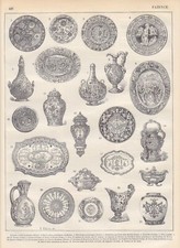 Fayence Ceramica Fayencen Piatti Pentole Brocche HOLZSTICH Del 1897