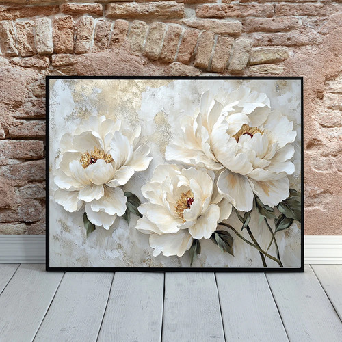 Poster peonia bianca quadro - , su